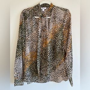 Bar III Blouse Tunic with Neck Tie Size Large